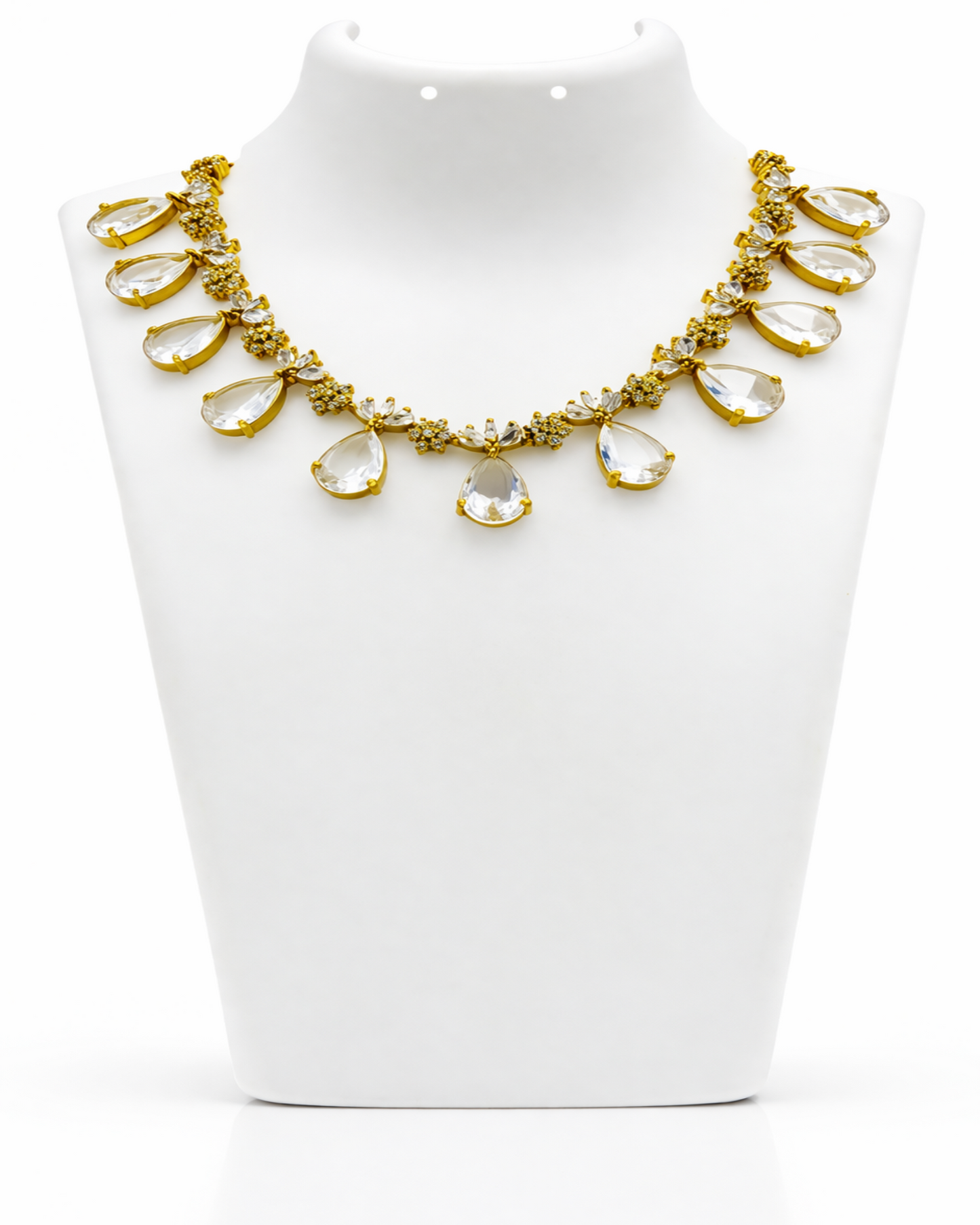 Isha Victorian CZ White Stone Necklace