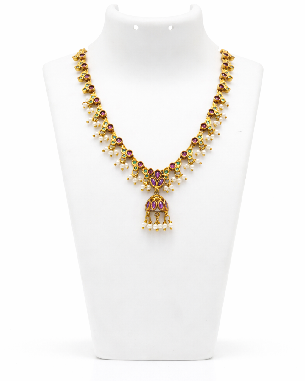 Kemp Stone Jhimikki Necklace & Earrings Set