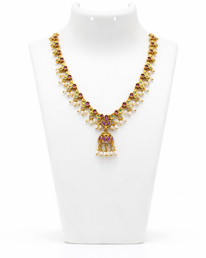 Kemp Stone Jhimikki Necklace & Earrings Set