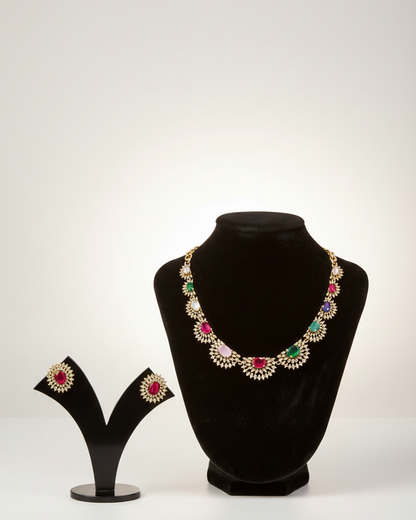 The Sulthana  Cresentmoon Green Necklace set