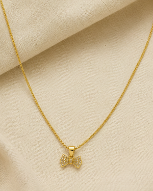 Bow Pendant Gold Chain Necklace