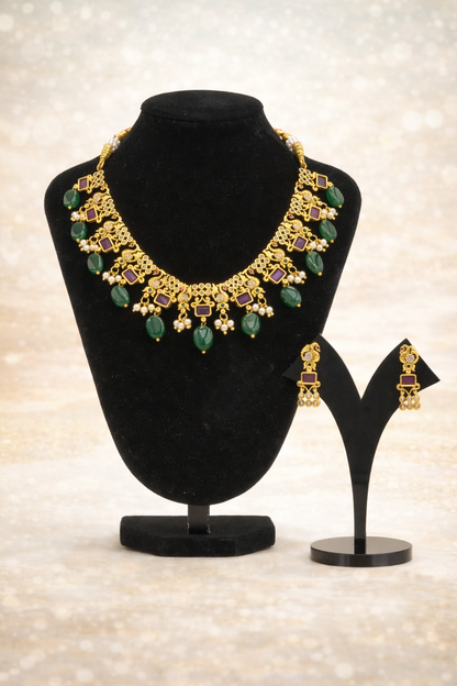 Emera Emerald Royal Golden Necklace