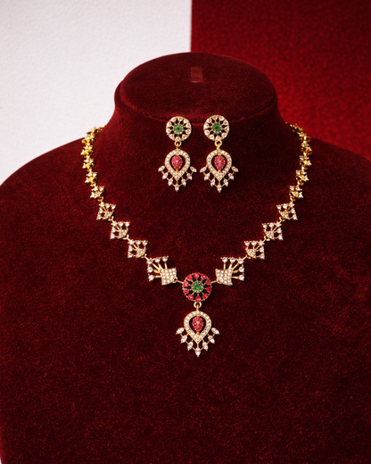 Zaria Floral Drop Necklace
