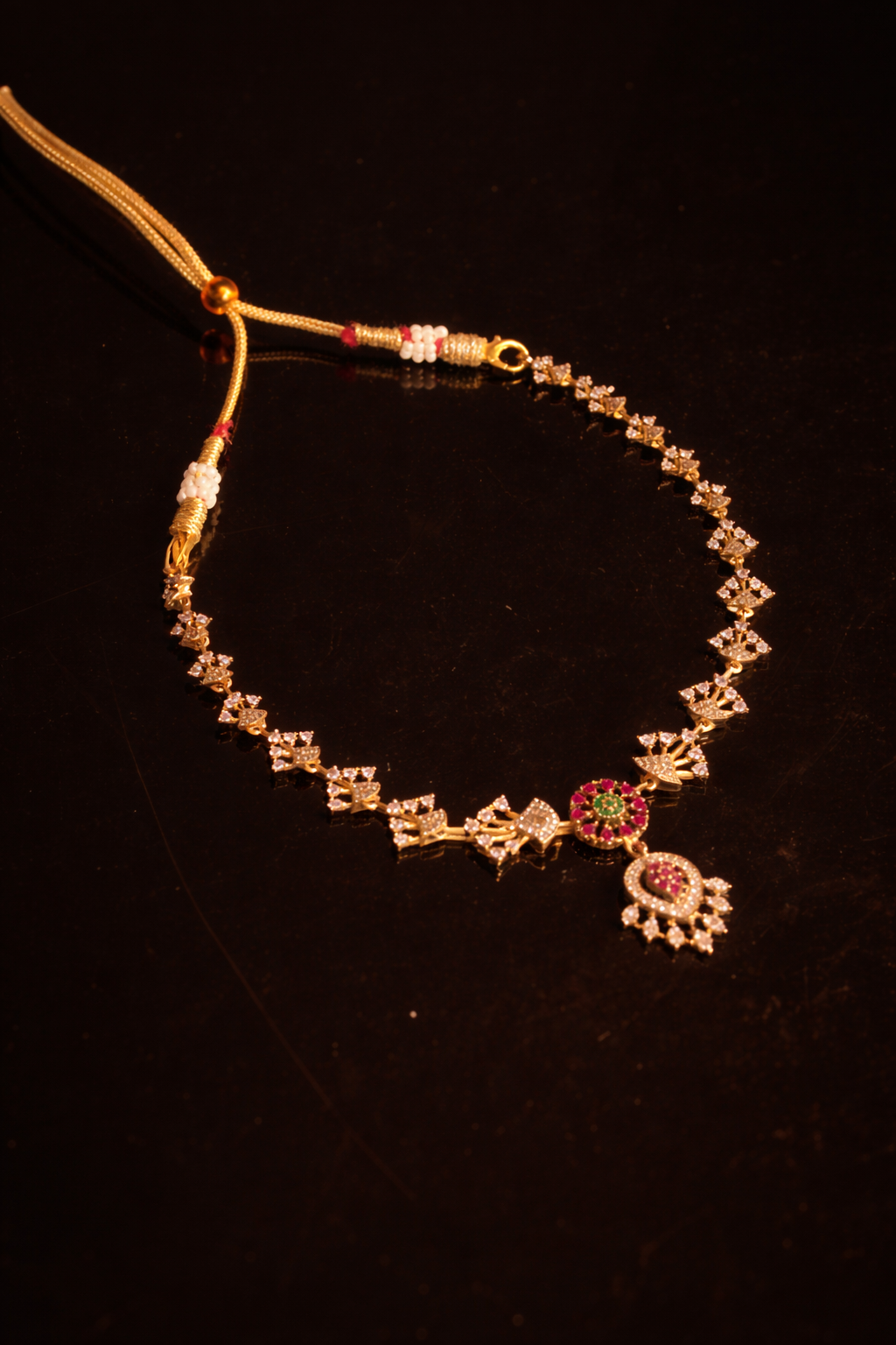 Zaria Floral Drop Necklace