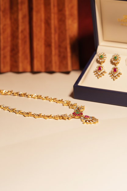 Zaria Floral Drop Necklace