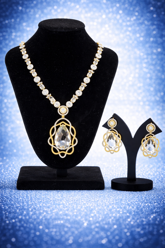 White Gold -toned Statement Necklace