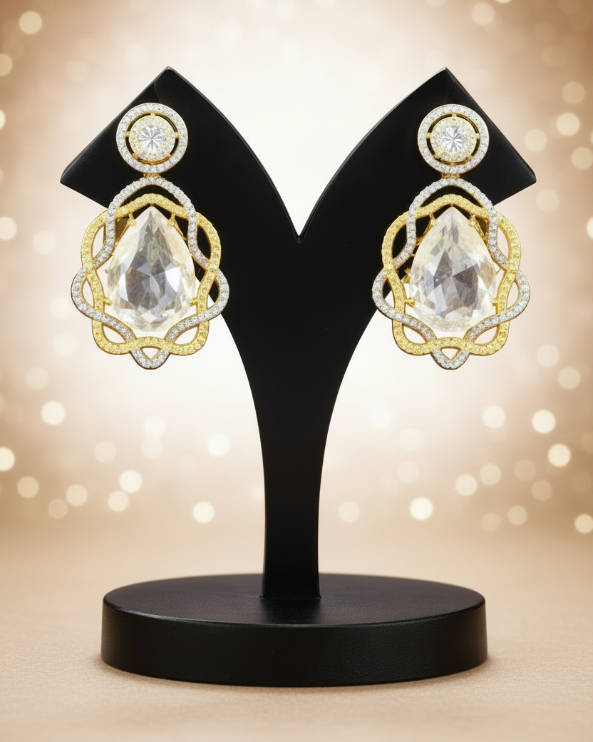 Zaya Two -Toned White AD Statement Necklace Set