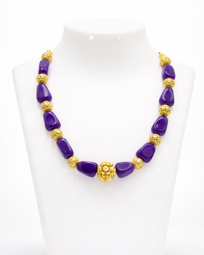 Antique Gola Blue Bead Necklace Set