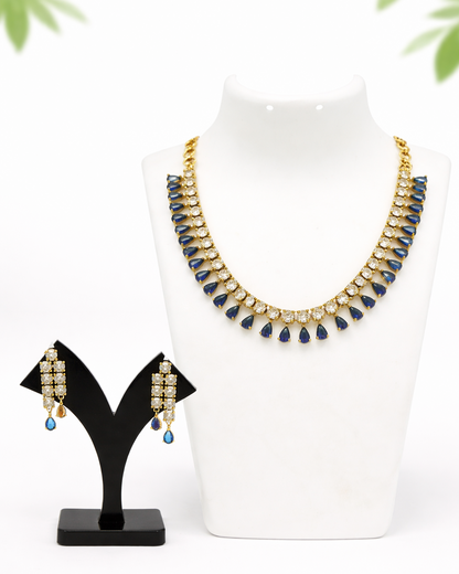 CZ Tear drop Stone Party wear Necklace