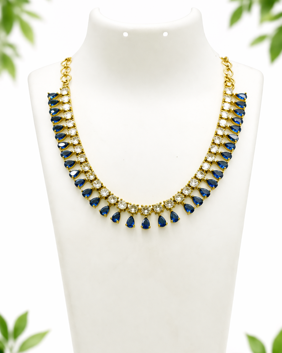 CZ Tear drop Stone Party wear Necklace