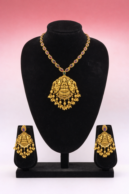 Lakshmi Multistone Antique Kemp Necklace