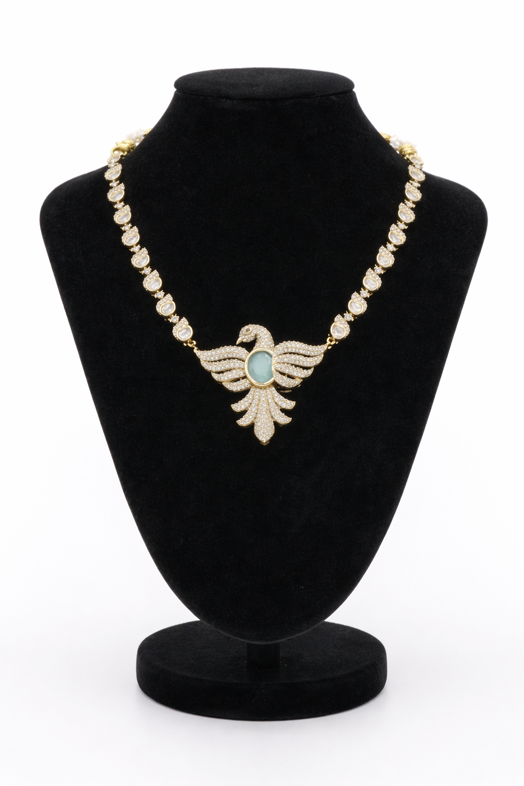 Swan Grace Designer CZ Necklace & Jhumikki Earrings