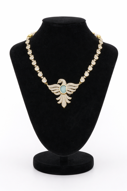 Swan Grace Designer CZ Necklace & Jhumikki Earrings