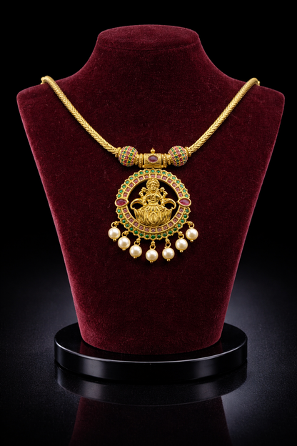 Lasya Lakshmi Kemp Stone Temple Necklace