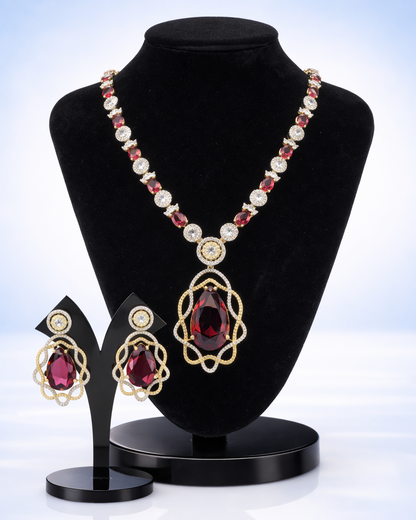 Zara Ruby Luxe Bridal Necklace Set