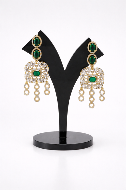 Sushmita Emerald Royal Green 3Layer Necklace Set