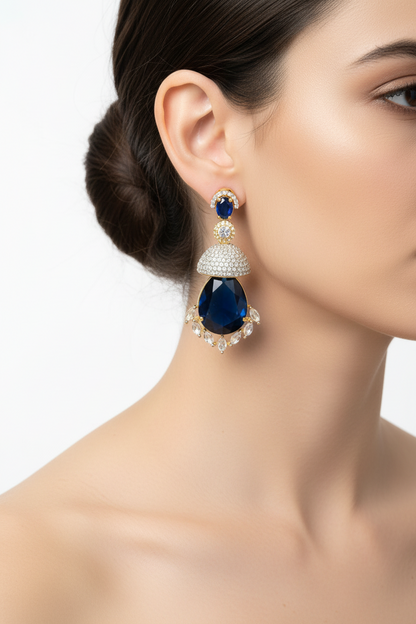 Royal Victorian  AD Saphire Blue Necklace