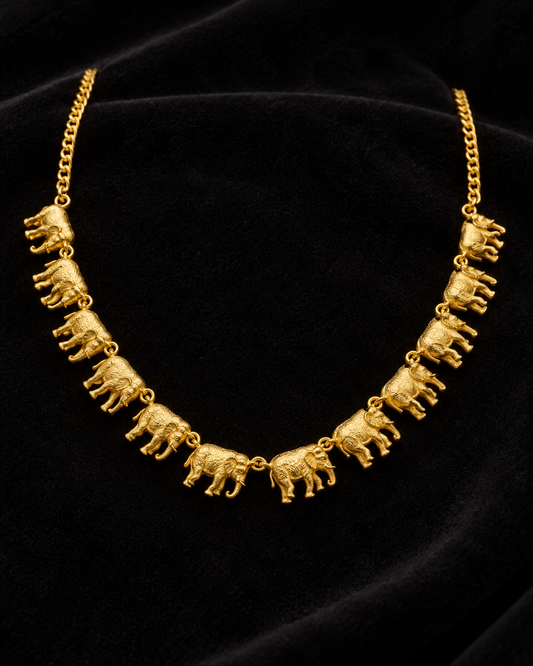 Handmade elephant figurine necklace