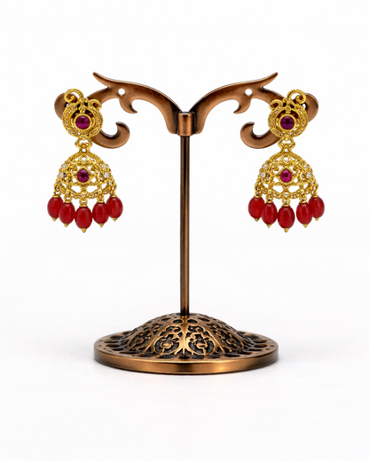 Jyothika Antique Red Kemp Stone Neklace