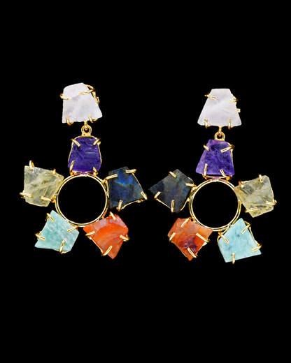 Multi Real Stone Earrings