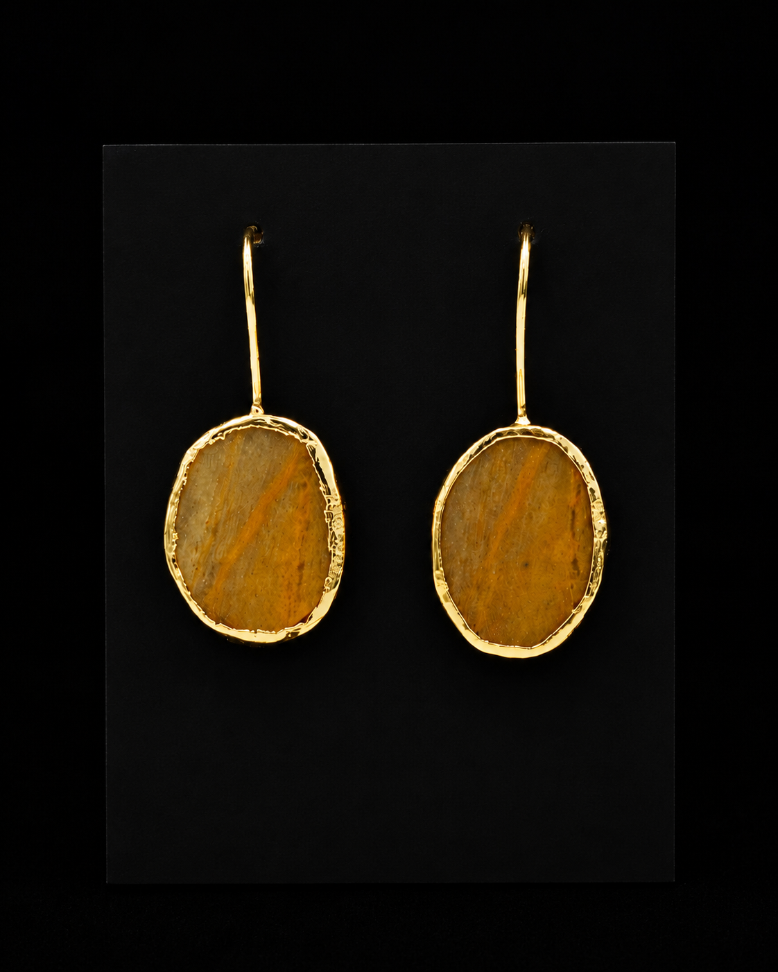Amber -Toned Oval Earrings
