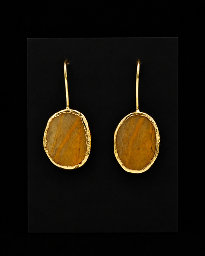 Amber -Toned Oval Earrings