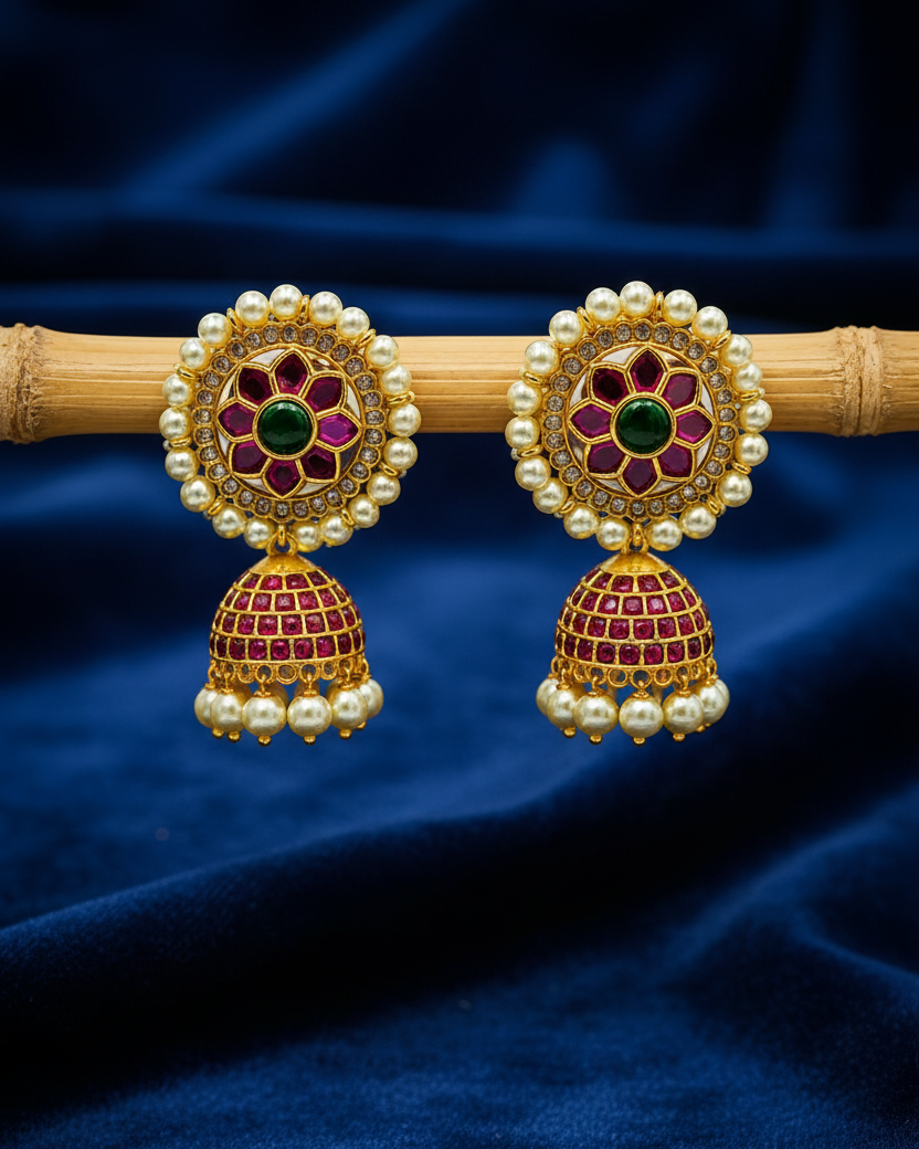 Pearl Kemp fusion Jhimikki Earrings