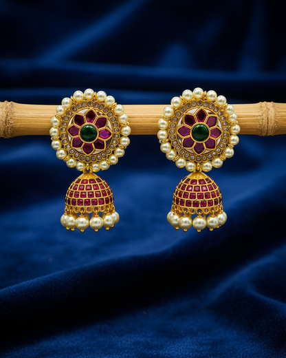Pearl Kemp fusion Jhimikki Earrings