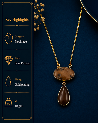 Dual Layer Stone Pendant Necklace