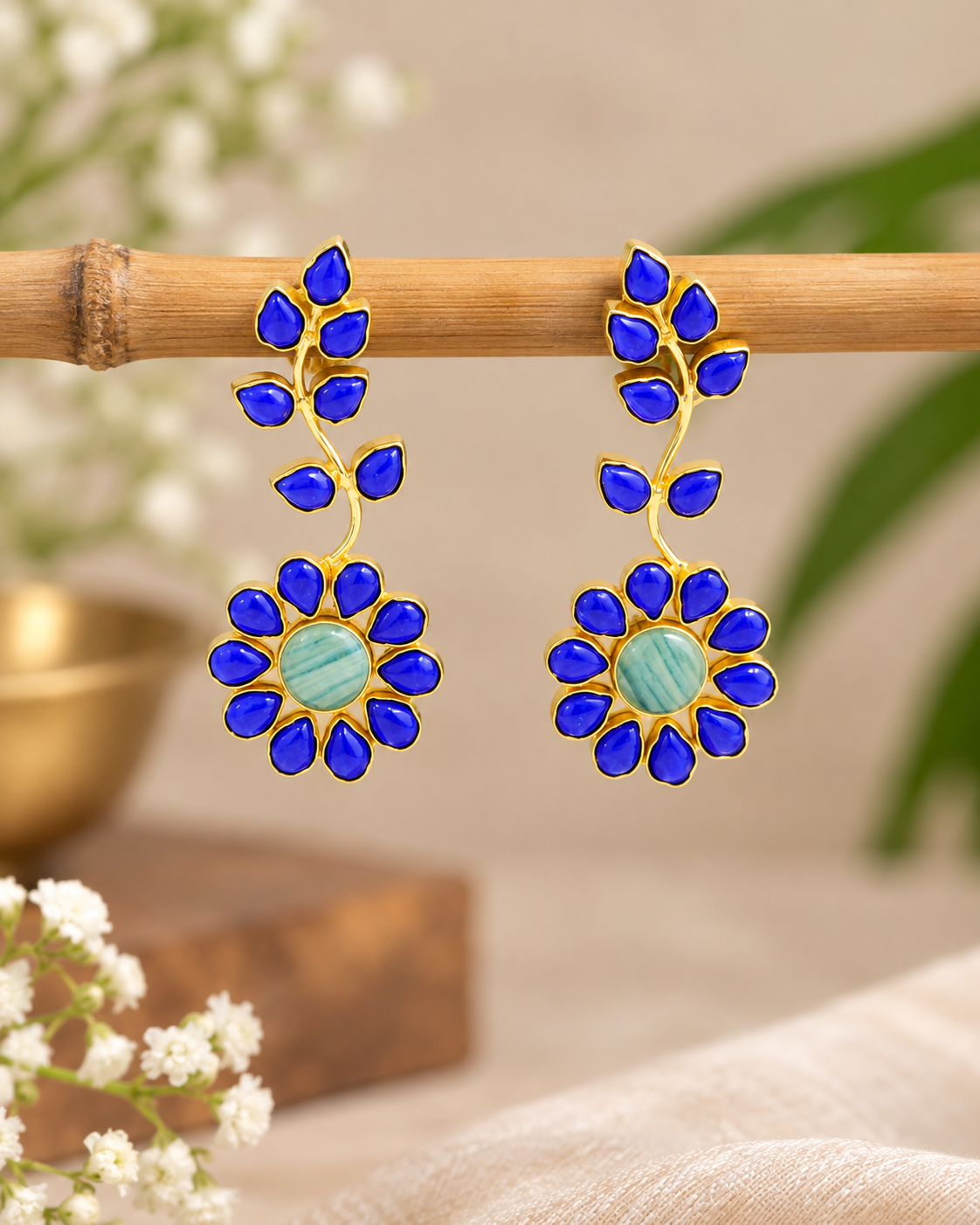 Handcrafted Floral Vine Earrings