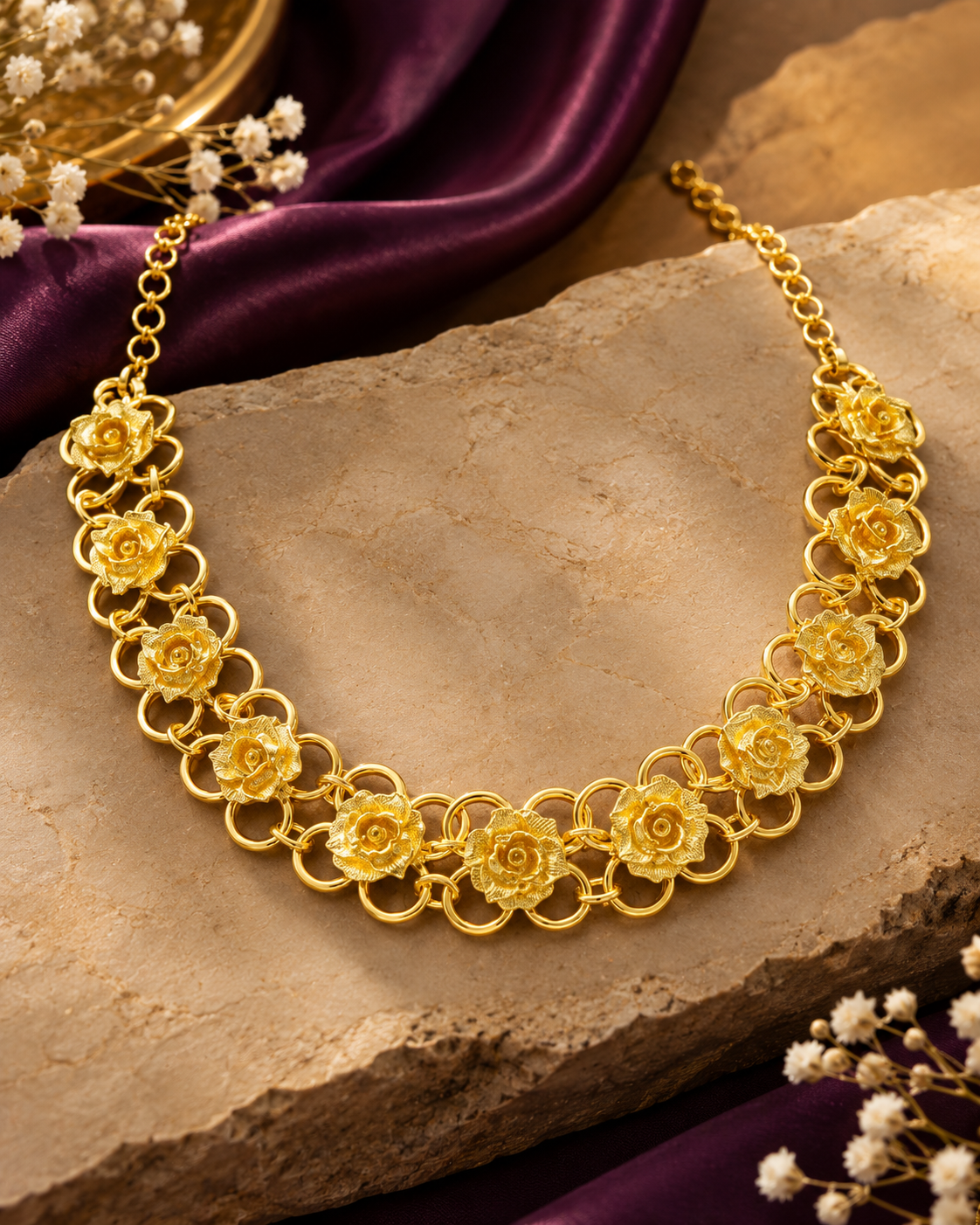 Floral Statement Chocker  Necklace