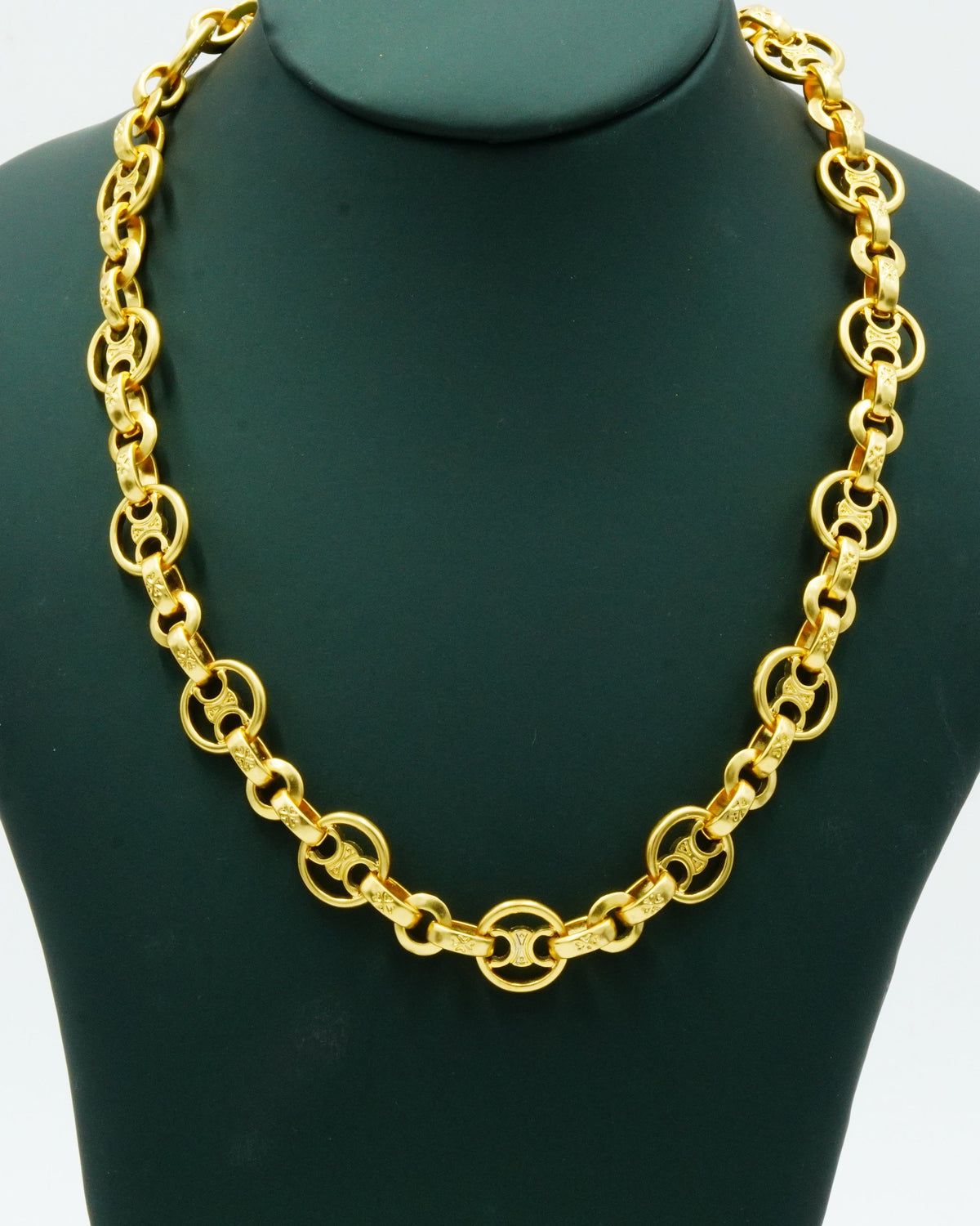 Minimalist Dual-Loop Brass Link Necklace