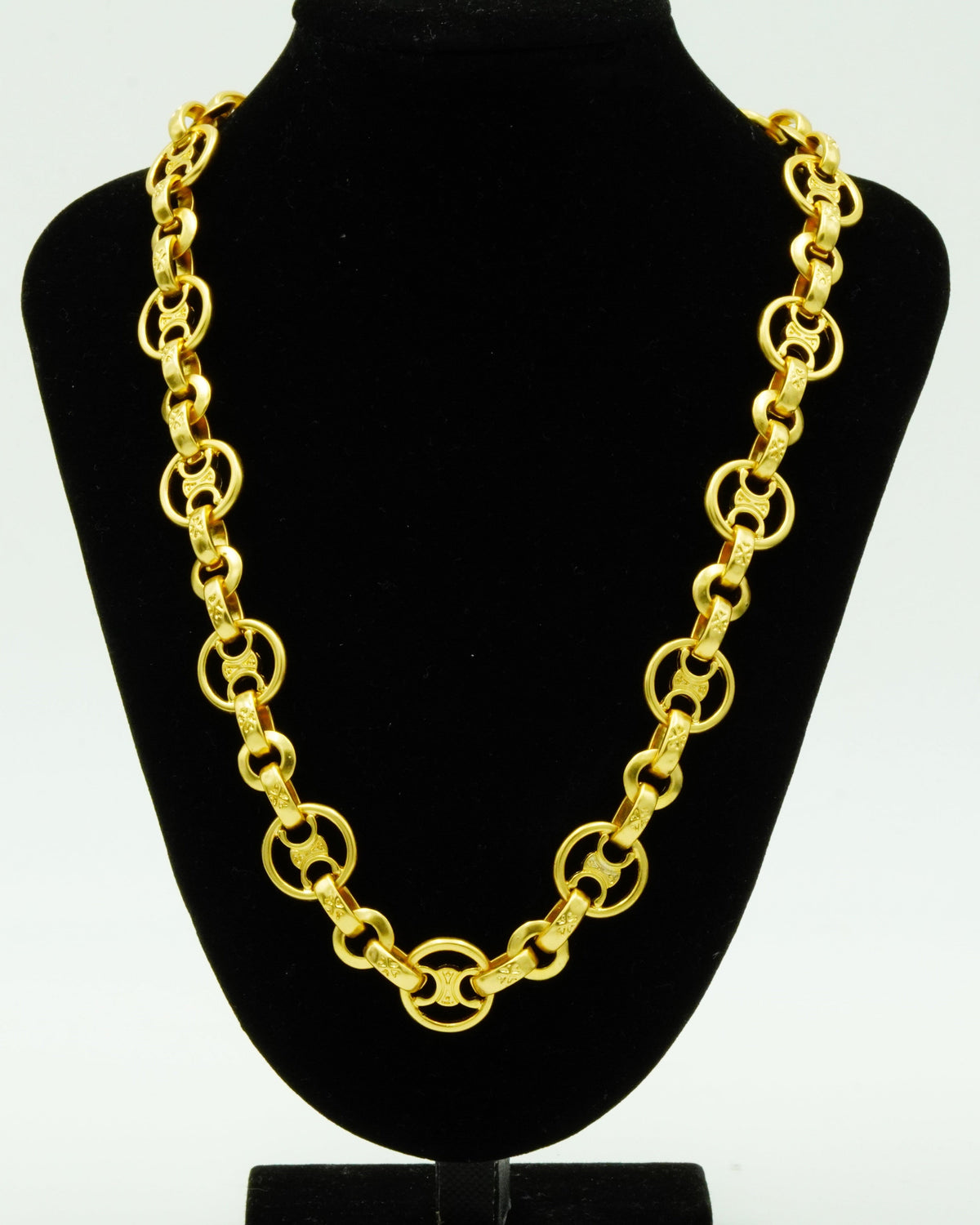Minimalist Dual-Loop Brass Link Necklace