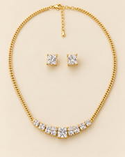 Nila Square Crystal Necklace Set