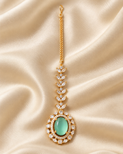 Peach AD Rose Gold Maang Tikka (Nettichutti)