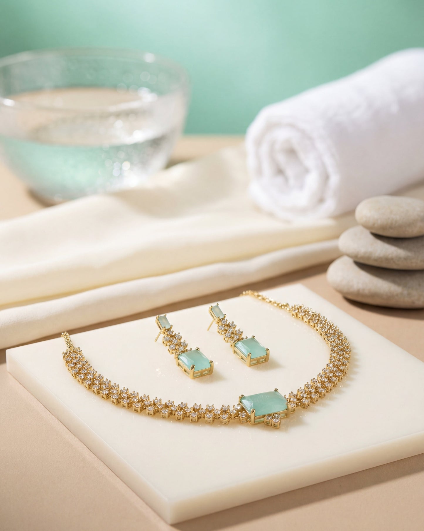 Juhi Mint A D Necklace