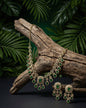 Varmika Emerald& White CZ Stone Luxe Necklace Set