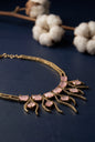 The Stella Gold & PInk Stone Statement Necklace Set