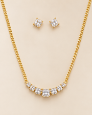 Nila Square Crystal Necklace Set