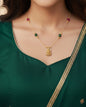 Invisible chai with Red & Green Beads