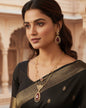Nia Double layer Chain & Pear Pendant Set