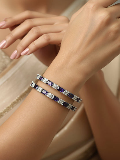 Purple Diamond Replica Bangle