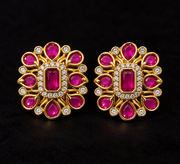 Ruby & Emerald AD Stone Ear Studs