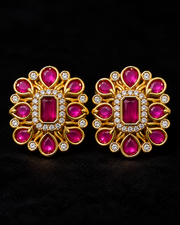 Ruby & Emerald AD Stone Ear Studs