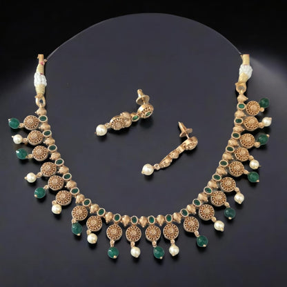 DIVA ANTIQUE COIN NECKLACE WITH EARRINGS