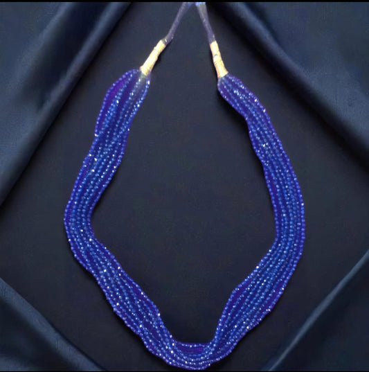 BLUE BEADS 8 LAYER NECKLACE