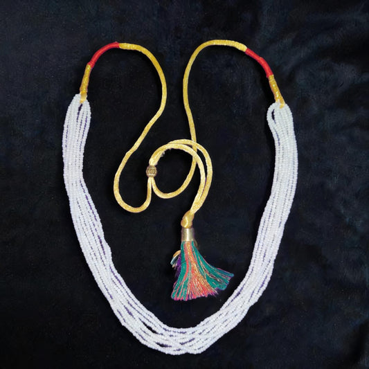 WHITE BEADS 8 LAYER NECKLACE