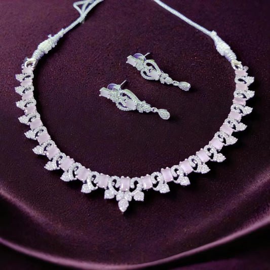 ROSABELLE PINK AND WHITE STONE NECKLACE