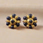 BLACK BEADED GOLDEN STUDS