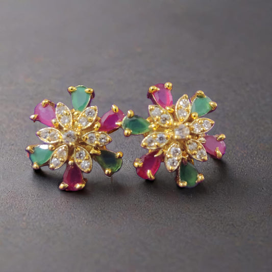 IRIS MULTI COLOUR STONE STUDDED EARRINGS